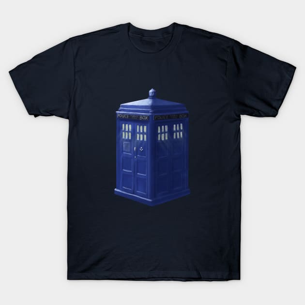 Tardis with Light Rays. T-Shirt by ThinkingSimple